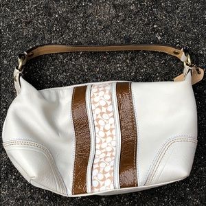 Mini Coach Hobo - cream and camel